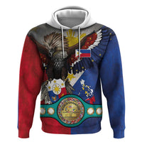 Custom Philippines World Champion Boxing Zip Hoodie Eagle-Grunge Design LT03 Pullover Hoodie Multicolor - Polynesian Pride