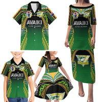 Custom Cook Islands Rugby League Family Matching Puletasi and Hawaiian Shirt Avaiki Tatau Tribal Motifs Black Color LT03 - Polynesian Pride
