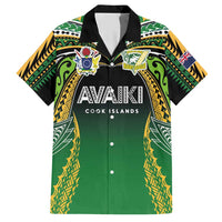 Custom Cook Islands Rugby League Hawaiian Shirt Avaiki Tatau Tribal Motifs Black Color - Polynesian Pride