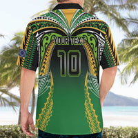 Custom Cook Islands Rugby League Hawaiian Shirt Avaiki Tatau Tribal Motifs Black Color - Polynesian Pride