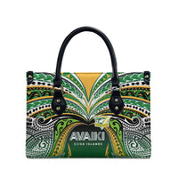 Cook Islands Rugby League Leather Bag Avaiki Tatau Tribal Motifs Black Color LT03 - Polynesian Pride