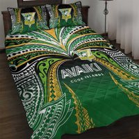 Cook Islands Rugby League Quilt Bed Set Avaiki Tatau Tribal Motifs Black Color LT03 Black - Polynesian Pride