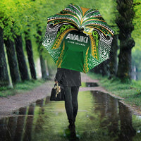 Cook Islands Rugby League Umbrella Avaiki Tatau Tribal Motifs Black Color LT03 - Polynesian Pride