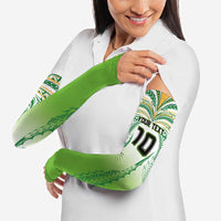 Custom Cook Islands Rugby League Arm Sleeves Avaiki Tatau Tribal Motifs White Color LT03 - Polynesian Pride