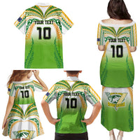 Custom Cook Islands Rugby League Family Matching Puletasi and Hawaiian Shirt Avaiki Tatau Tribal Motifs White Color - Polynesian Pride
