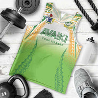 Custom Cook Islands Rugby League Men Tank Top Avaiki Tatau Tribal Motifs White Color - Polynesian Pride