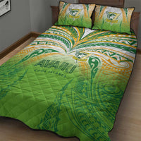 Cook Islands Rugby League Quilt Bed Set Avaiki Tatau Tribal Motifs White Color LT03 - Polynesian Pride