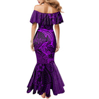 Polynesian Dolphin Valentine Day Mermaid Dress Hibiscus and Tribal Tattoo Purple Style LT03 - Polynesian Pride