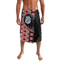 Red Taniko Motif Aotearoa Manaia and Silver Fern Lavalava