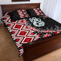 Red Taniko Motif Aotearoa Manaia and Silver Fern Quilt Bed Set