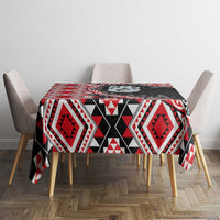 Red Taniko Motif Aotearoa Manaia and Silver Fern Tablecloth