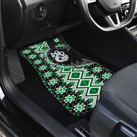 Green Taniko Motif Aotearoa Manaia and Silver Fern Car Mats