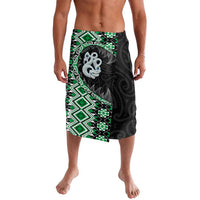 Green Taniko Motif Aotearoa Manaia and Silver Fern Lavalava
