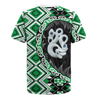 Green Taniko Motif Aotearoa Manaia and Silver Fern Rugby Jersey