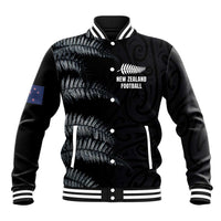 Custom New Zealand Football-Towards World Cup 2026 Baseball Jacket LT03 Unisex Black - Polynesian Pride