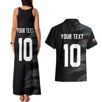 Custom New Zealand Football-Towards World Cup 2026 Couples Matching Tank Maxi Dress and Hawaiian Shirt