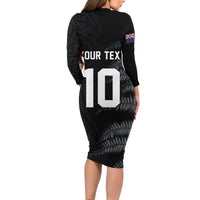 Custom New Zealand Football-Towards World Cup 2026 Long Sleeve Bodycon Dress
