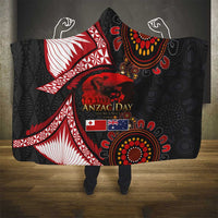 Tonga and Australia ANZAC Day Hooded Blanket Aboriginal and Ngatu Art Pattern - Gallipoli Lest We Forget LT03 - Polynesian Pride