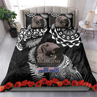 New Zealand and Cook Islands ANZAC Day Bedding Set Gallipoli Lest We Forget Tatau Art Tribal and Maori Tattoo with Fern