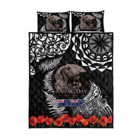New Zealand and Cook Islands ANZAC Day Quilt Bed Set Gallipoli Lest We Forget Tatau Art Tribal and Maori Tattoo with Fern