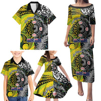 New Zealand and Cook Islands Together Family Matching Puletasi and Hawaiian Shirt Tatau Art Tribal Pattern-Maori Tattoo with Fern and Paua Shell LT03 - Polynesian Pride