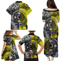 New Zealand and Cook Islands Together Family Matching Puletasi and Hawaiian Shirt Tatau Art Tribal Pattern-Maori Tattoo with Fern and Paua Shell LT03 - Polynesian Pride