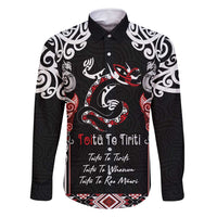 Aotearoa Toitu Te Tiriti-Maori Taniwha Family Matching Off Shoulder Short Dress and Hawaiian Shirt Toitu Te Whenua Toitu Te Reo Maori
