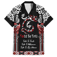 Aotearoa Toitu Te Tiriti-Maori Taniwha Family Matching Puletasi and Hawaiian Shirt Toitu Te Whenua Toitu Te Reo Maori