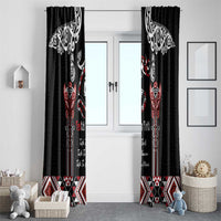 Aotearoa Toitu Te Tiriti-Maori Taniwha Window Curtain Toitu Te Whenua Toitu Te Reo Maori