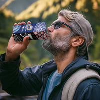 Personalised Aotearoa and Samoa Together 4 in 1 Can Cooler Tumbler Tatau Art Tattoos-Taniko and Tukutuku with Maori Pattern