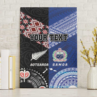 Personalised Aotearoa and Samoa Together Canvas Wall Art Tatau Art Tattoos-Taniko and Tukutuku with Maori Pattern