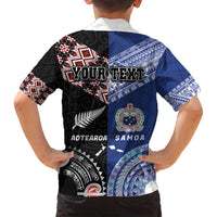 Personalised Aotearoa and Samoa Together Family Matching Tank Maxi Dress and Hawaiian Shirt Tatau Art Tattoos-Taniko and Tukutuku with Maori Pattern LT03 - Polynesian Pride