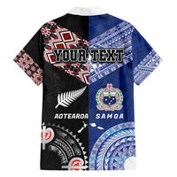 Personalised Aotearoa and Samoa Together Family Matching Tank Maxi Dress and Hawaiian Shirt Tatau Art Tattoos-Taniko and Tukutuku with Maori Pattern LT03 - Polynesian Pride