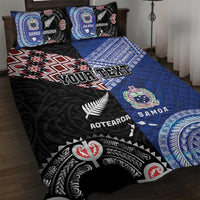 Personalised Aotearoa and Samoa Together Quilt Bed Set Tatau Art Tattoos-Taniko and Tukutuku with Maori Pattern