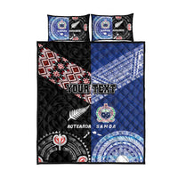 Personalised Aotearoa and Samoa Together Quilt Bed Set Tatau Art Tattoos-Taniko and Tukutuku with Maori Pattern