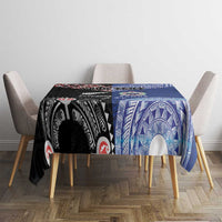 Personalised Aotearoa and Samoa Together Tablecloth Tatau Art Tattoos-Taniko and Tukutuku with Maori Pattern