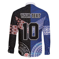 Custom Aotearoa and Samoa Rugby Family Matching Puletasi and Hawaiian Shirt Maori Warrior and Teuila Emblem-Tatau with Taniko Art