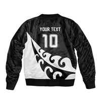 Custom NZ Rugby Sleeve Zip Bomber Jacket Koru and Silver Fern Sporty Style LT03 - Polynesian Pride