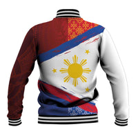 Philippines National Flag Day Baseball Jacket Polynesian and Yakan Tattoo Brush Style LT03 - Polynesian Pride