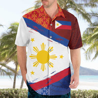 Philippines National Flag Day Hawaiian Shirt Polynesian and Yakan Tattoo Brush Style