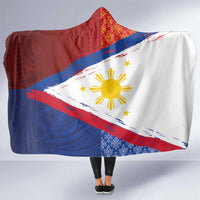 Philippines National Flag Day Hooded Blanket Polynesian and Yakan Tattoo Brush Style