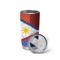 Philippines National Flag Day Tumbler Cup Polynesian and Yakan Tattoo Brush Style