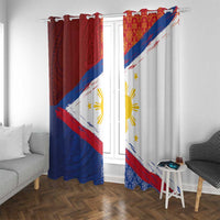 Philippines National Flag Day Window Curtain Polynesian and Yakan Tattoo Brush Style