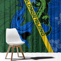 Solomon Island Crocodile and Shark Window Curtain Polynesian Pattern