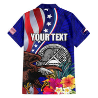 Personalised American Samoa and United States Hawaiian Shirt Bald Eagle and Seal Hibiscus Polynesian Pattern LT03 - Polynesian Pride