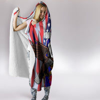 Personalised American Samoa and United States Hooded Blanket Bald Eagle and Seal Hibiscus Polynesian Pattern LT03 - Polynesian Pride