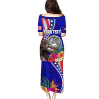 Personalised American Samoa and United States Puletasi Bald Eagle and Seal Hibiscus Polynesian Pattern LT03 - Polynesian Pride
