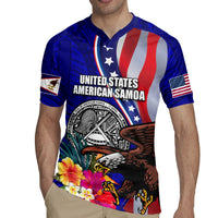 Personalised American Samoa and United States Rugby Jersey Bald Eagle and Seal Hibiscus Polynesian Pattern LT03 - Polynesian Pride