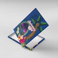 Guam Liberation Day 80th Anniversary Canvas Wall Art Palm Tree and Seal Artwork Hibiscus Polynesian Pattern