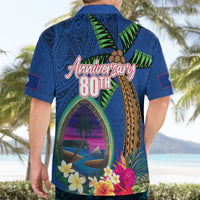 Guam Liberation Day 80th Anniversary Hawaiian Shirt Palm Tree and Seal Artwork Hibiscus Polynesian Pattern LT03 - Polynesian Pride